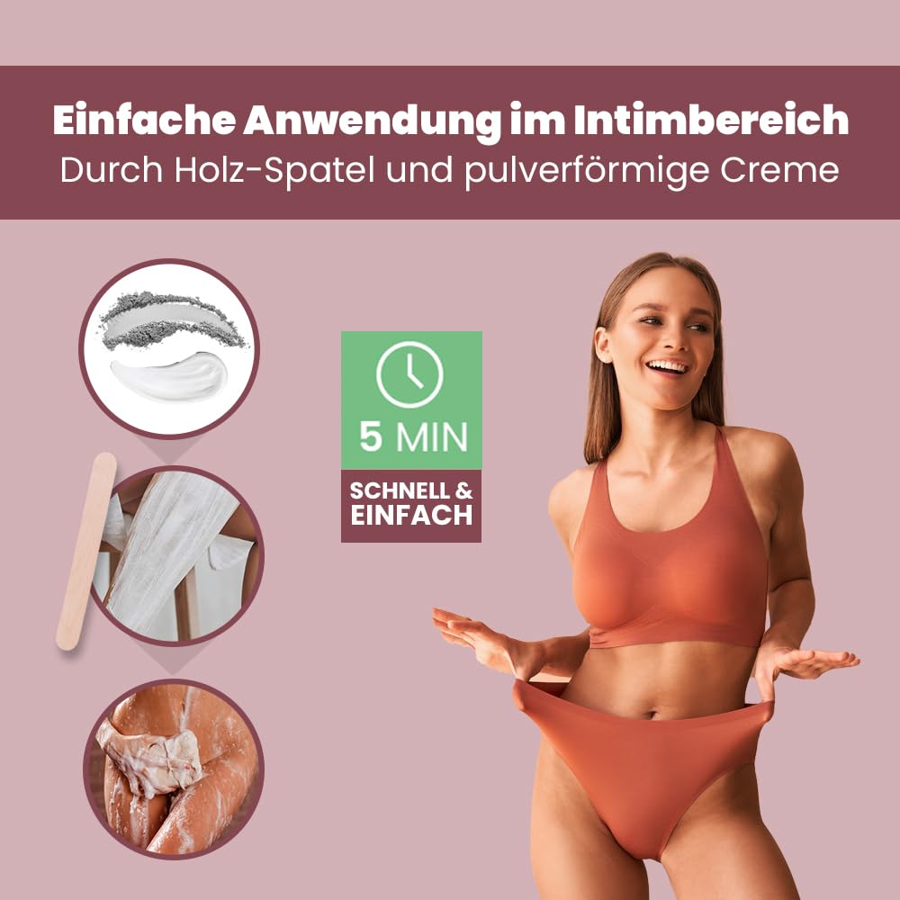 Capillum AMOVE Aloe Vera 3x500g Enthaarungscreme Intimbereich Frau - sanftes Enthaarungspulver Frauen schmerzfreie Dusch-Intim Enthaarungscreme Frauen ohne Zusatzstoffe mit neutralem Geruch