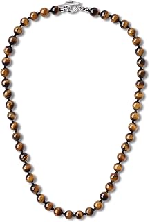 GAVU Hand-knotted Men's Beaded Necklace, Crystal Necklace for Men