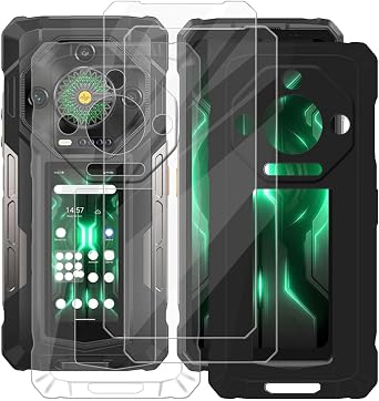 for Ulefone Armor 33 Pro Phone Case 6.95" with 2 Pack Screen Protector Tempered Glass Film, 1 Pack Black 1 Pack Transparente Shell Bumper Ultra-Thin Soft Silicone