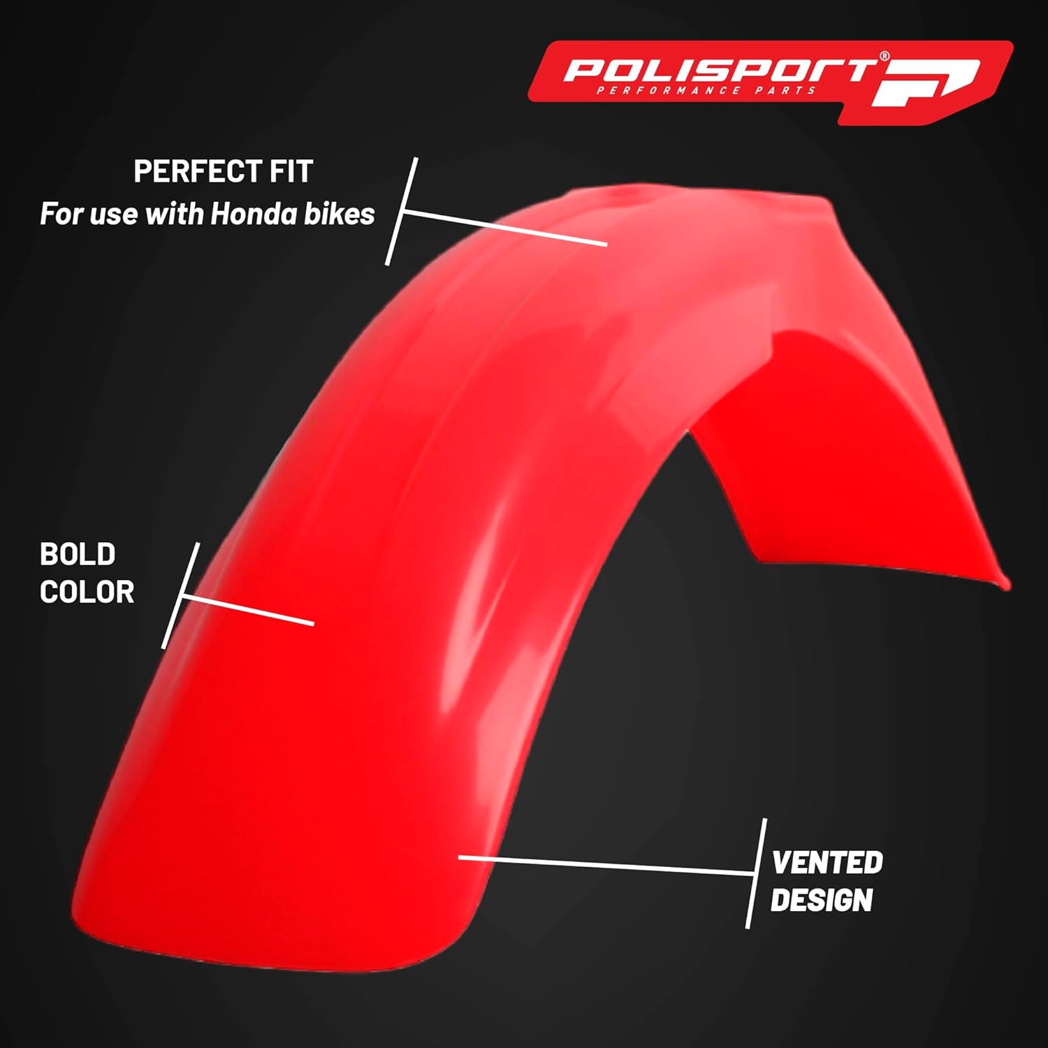 Polisport Motocross (MX) Replica Plastic Kit for Honda CR 500 (1995-2000) Dirt Bike – OEM Quality, Durable, Flexible & Perfect Fit – Red/White