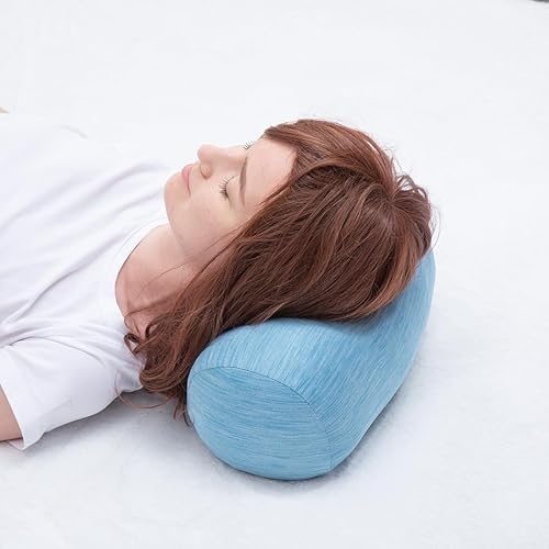Miniatura 6 de Almohada cilíndrica redonda con funda de enfriamiento extraíble, almohada cervical de rollo de tubo para soporte de cabeza, cuello, espalda y