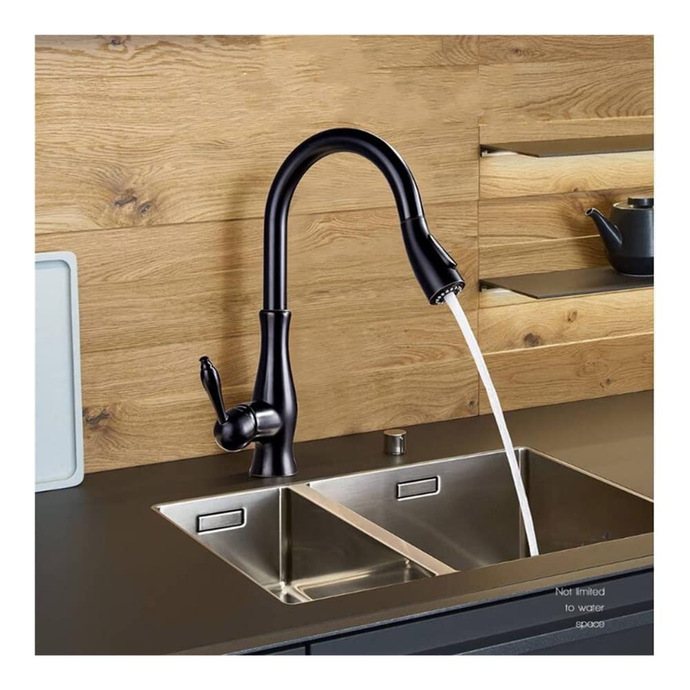 BHFPFZA PullOut Kitchen Faucet with Button Switch Retractable Hose and Easy ControlModern Sink Mixer Tap for Effortless Washing and Cleaning