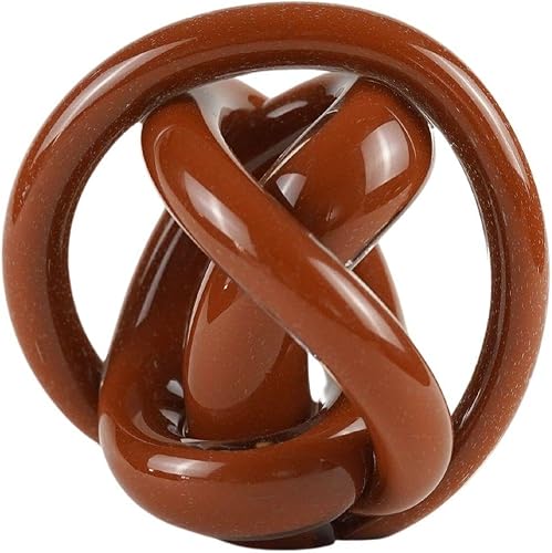 Miniatura 9 de Escultura abstracta de nudo serpentino de vidrio soplado a mano Arte de vidrio azul profundo para decoración del hogar Bola azul océano