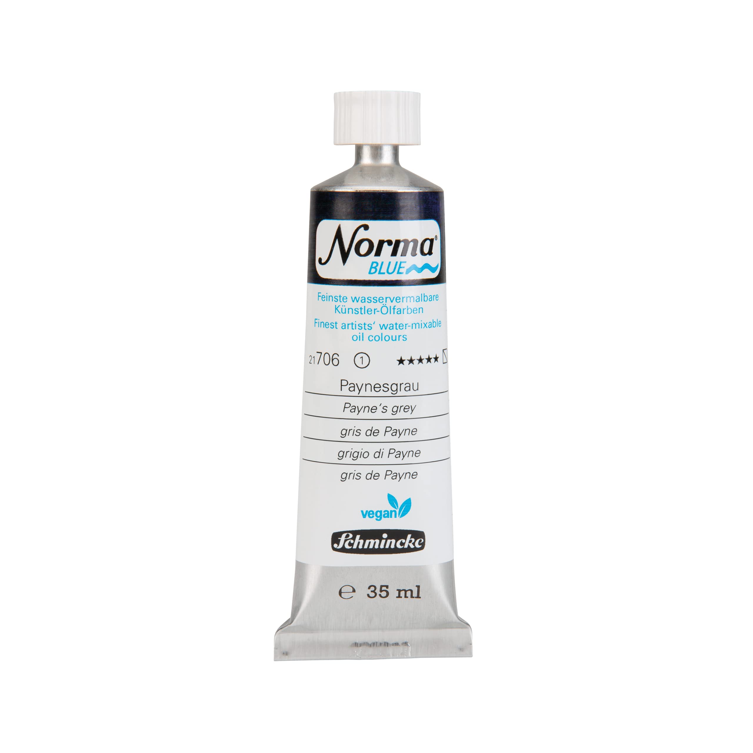 Schmincke 706 Payne's Grey - Norma® Blue, 21706009, Finest Water-Based Artists' Oil Colours, Highly Pigmented, Lightfast, Vegan, Payne's Grey, 35 Ml