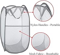 Vista 8 de Larpur Paquete de 3 cestas plegables para la ropa sucia, cestas plegables de malla portátiles para habitación de los niños, dormitorio