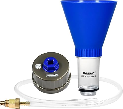 Llave para filtro de aceite de 64mm, manguera de drenaje y embudo de aceite de motor para Toyota, Lexus y Scion 2.0-5.7L Herramienta removedora de