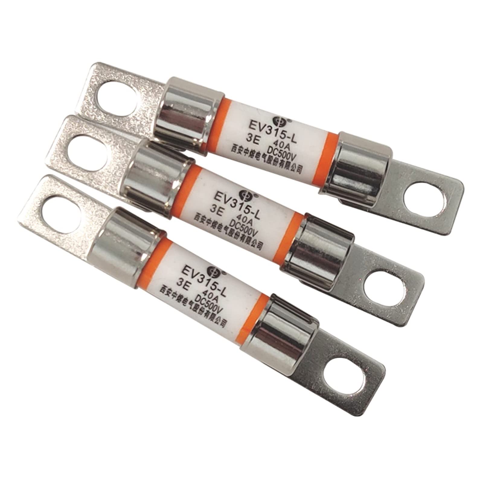 1 pièces Fusible Automobile D'énergie EV315-L-3E 10A 15A 20A 30A 40A 50A DC 500V Tube de Fusible Automobile Résistant aux Hautes Températures(Size:1piece 40A)
