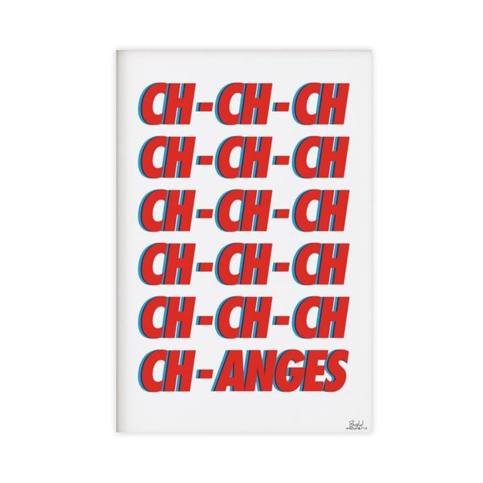 GJtyRFH Changes 1970s Pop Song Expression Typography Inspirational Glam Rock Andy Warhol (2) Canvas Modern Poster Wall Art Prints Paintings Living Room Bedroom Decor 20" L X 30" W