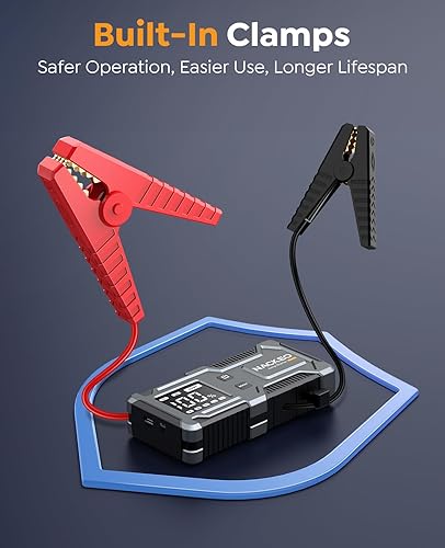 Miniatura 3 de Arrancador de batería de automóvil de 6000 A, 12 V con cables de arranque inteligentes integrados, caja de salto de arranque de automóvil, cables de