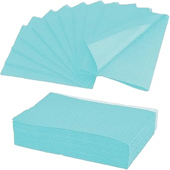 Disposable Dental Bids 3 Ply Waterproof Dental Bid 50PCS Blue Tattoo Bids 13" x 18" for Dentals Office Tattoo Studio