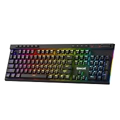 Redragon K580 PRO Wireless RGB Gaming Keyboard 3-Modes 104 Keys Mechanical Keyboard w Hot-Swap Socket Dedicated Media Controls