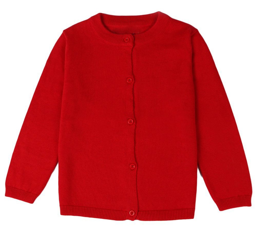 GSVIBK Baby Girls Boys Cotton Cardigan Long Sleeve Kid Button Sweater Girl Crew Neck Cardigans Uniform Sweater