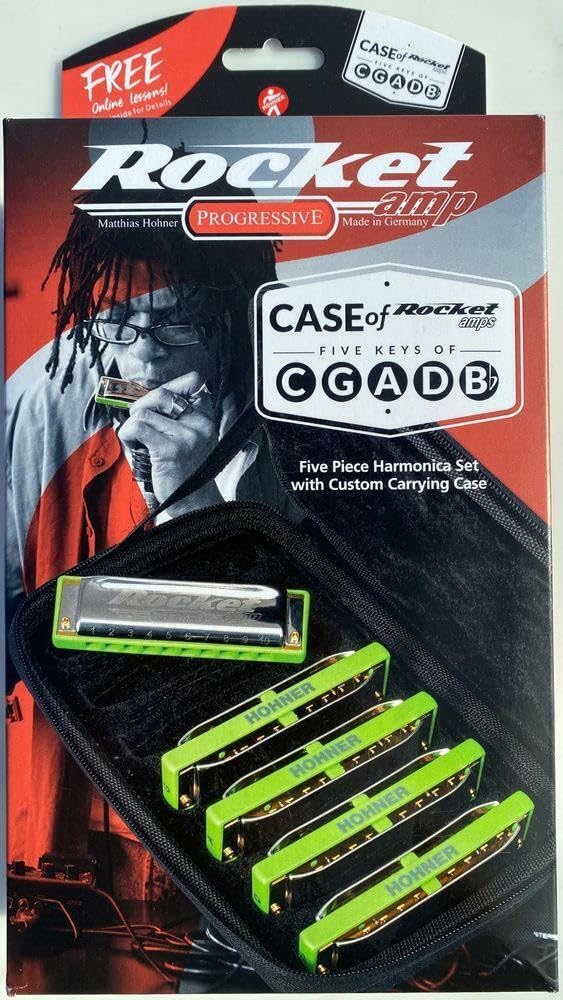 HOHNER Rocket-amp C/G/A/D/Bb Harmonica (Pack of 5)