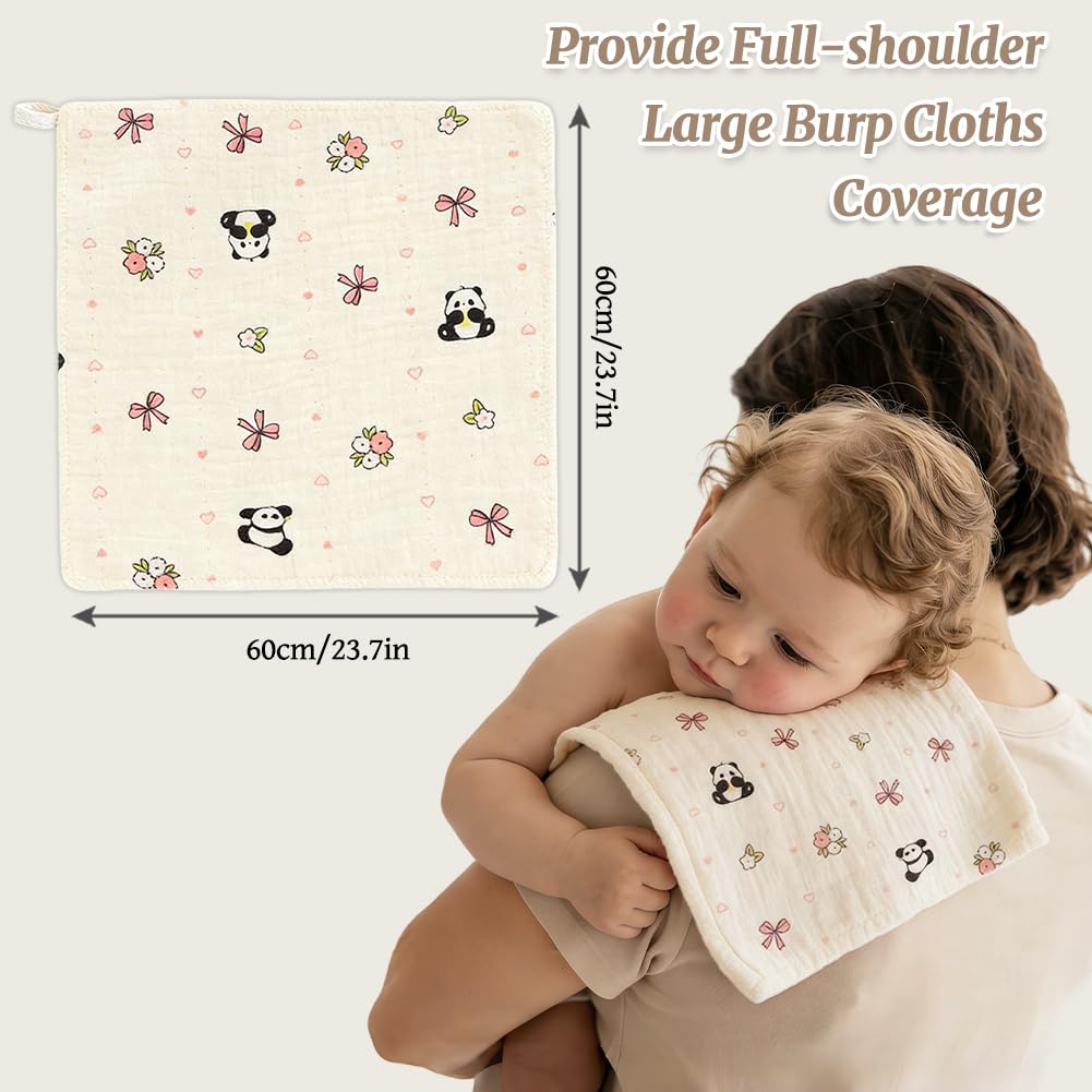 Muselinas Bebe Algodon 60x60cm, 6 Pcs Lactancia Manta Recien Nacidos, Transpirable Cómoda Suave para recién Nacidos bebés, Estampado