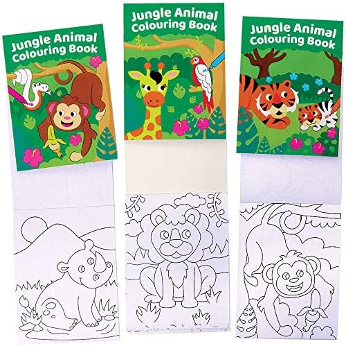 Baker Ross FE577 Mini Colouring Books - Pack of 12, Great for Kids Drawing, School or Home Art Activities, Individual Playtime or Party Crafts, Assorted