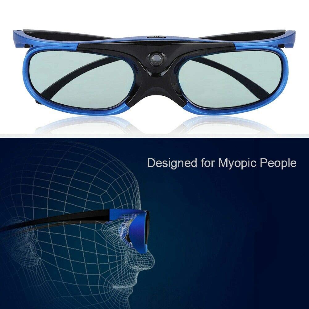 Lunettes 3D Konesky DLP-Link - Rechargeables - 80h Autonomie - Compatibles BenQ, Optoma, Etc.