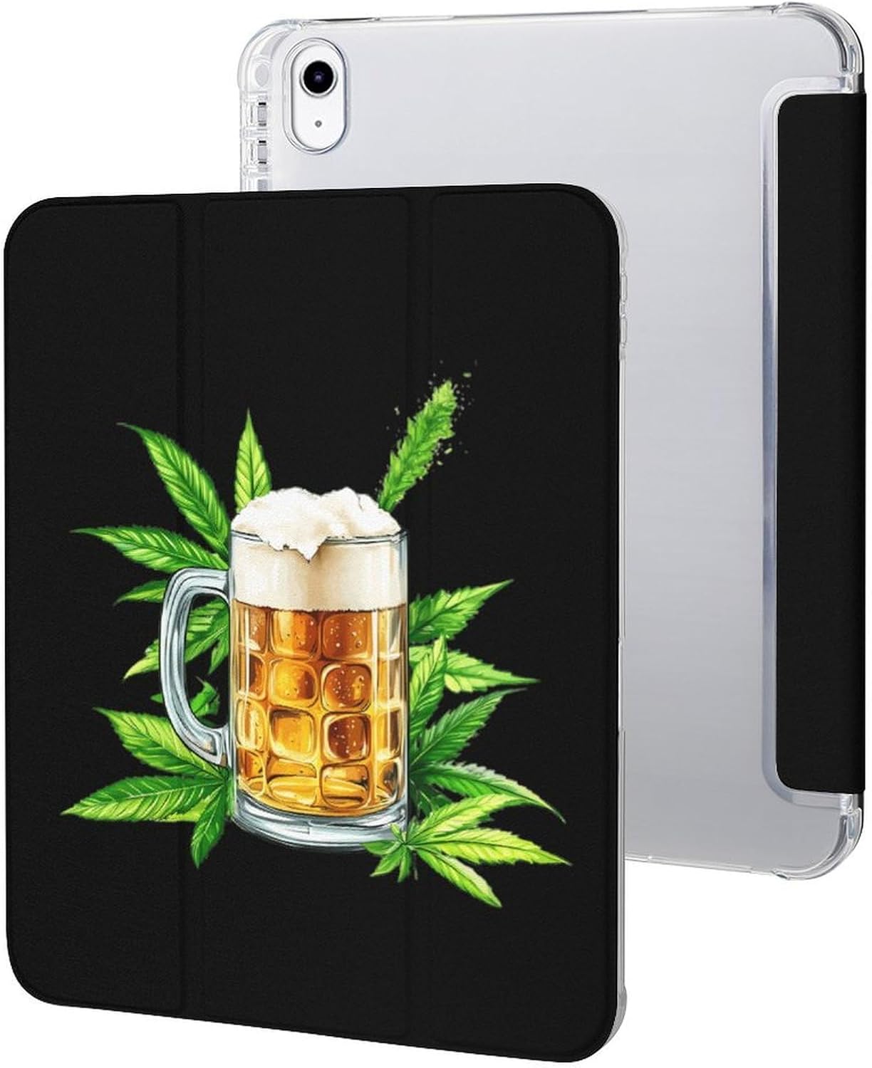Beer and Weeds Tablet Case with Pencil Holder Compatible with iPad 9th/ 8th/ 7th Lightweight Hard Protective Cover