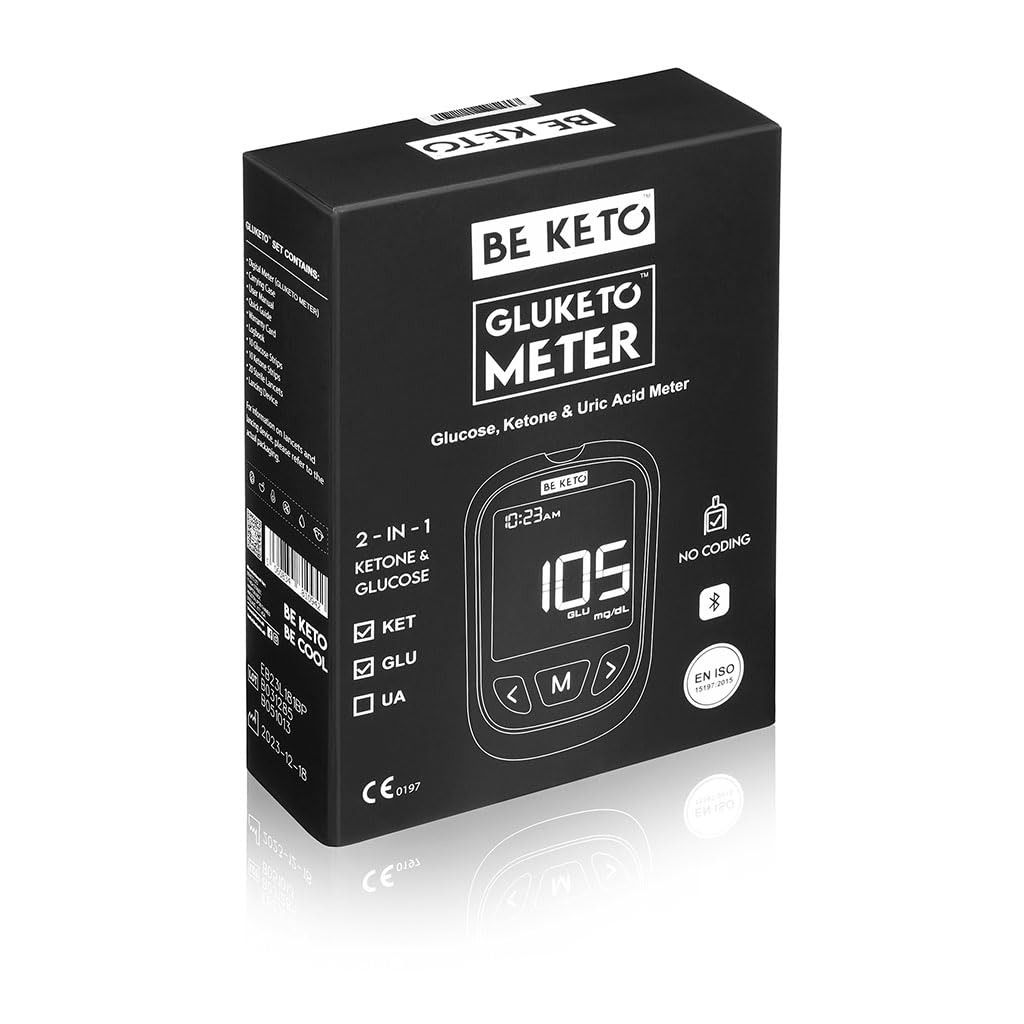 GluKeto Meter - misuratore di glucometro e chetometro (kit di avviamento)