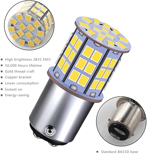 Vista 31 de GRV Ba15d 1142 1076 Bombilla LED 4W 56-2835SMD Super Brillante AC/DC12V-24V 40W Reemplazo halógeno para RV Remolque, Camper, Autocaravana, Luces