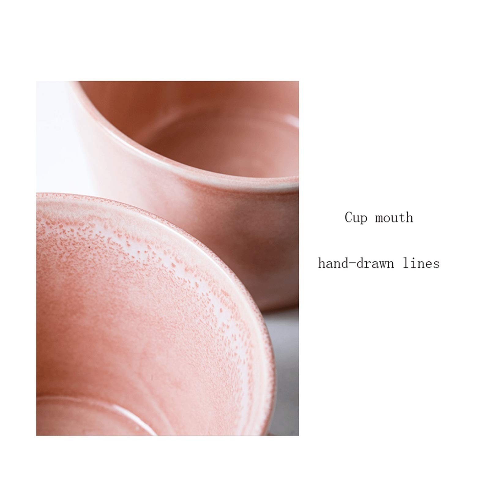 NZPOST Tazza da caffè Tazza Rosa Coppia Calibro Grande Manico ad Arco Tazza in Ceramica 350ml Tazza da caffè Ragazza Ufficio Quotidiano Tazza da tè per Uso Domestico Tazza da a