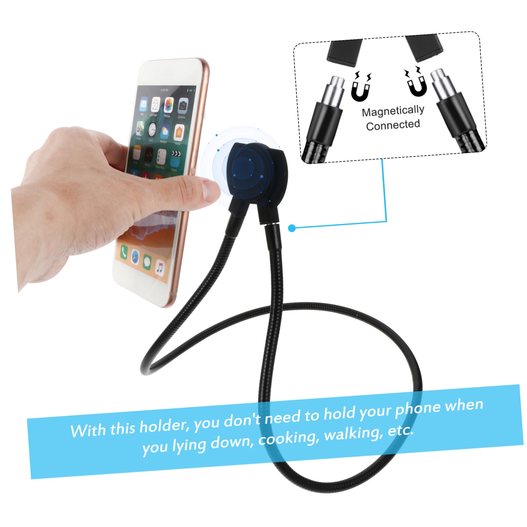 SHINEOFI Supporto Magnetico per Cellulare da Collo Porta Telefono Magnetico Rotante Gradi Supporto per Telefono Metallo Compatto e Facile da Trasportare