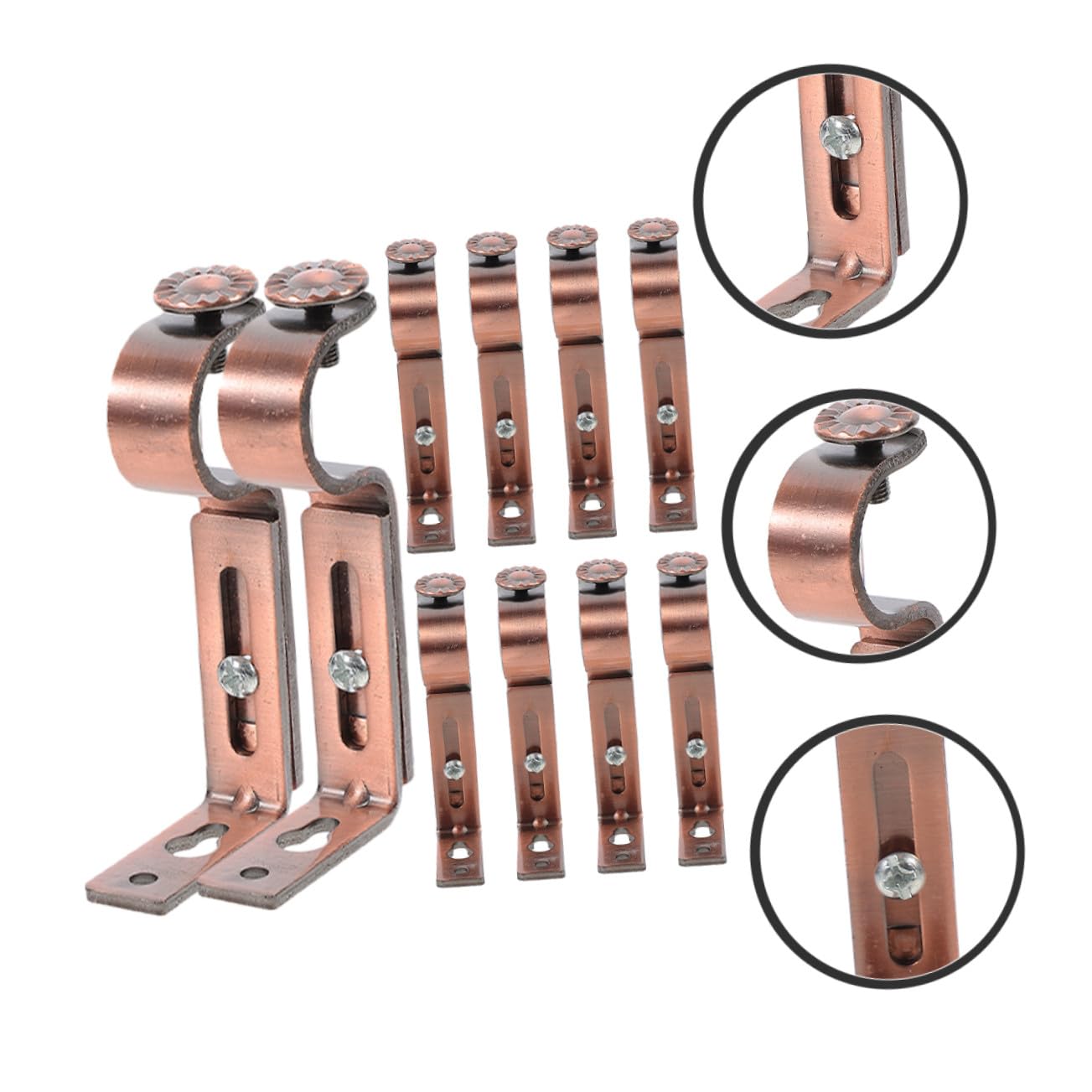 Lurrose 10pezzi Bastone per Tendaggio Staffa di Montaggio Supporto per Asta per Tendaggio Staffe da Parete Staffa per Asta in Ferro Senza Sbavature per Camera da Letto Soggiorno