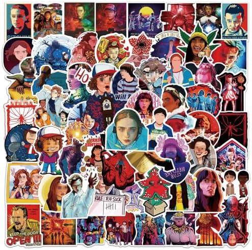Stranger Season 5 Things Stickers 100Pcs- Things 5 Movie Theme Stickers Decals - Waterproof Vinyl Easy Stick & Removeable for Fans Lover Scarpbook Window Tumblers Water Bottles Teens