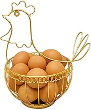 Metal Egg Basket Hen Shape | Egg Basket for Kitchen | Metal Basket for Storage | Multipurpose Basket for Kitchen | Fruit Basket for Dining Table | Basket for Gifting (Golden)