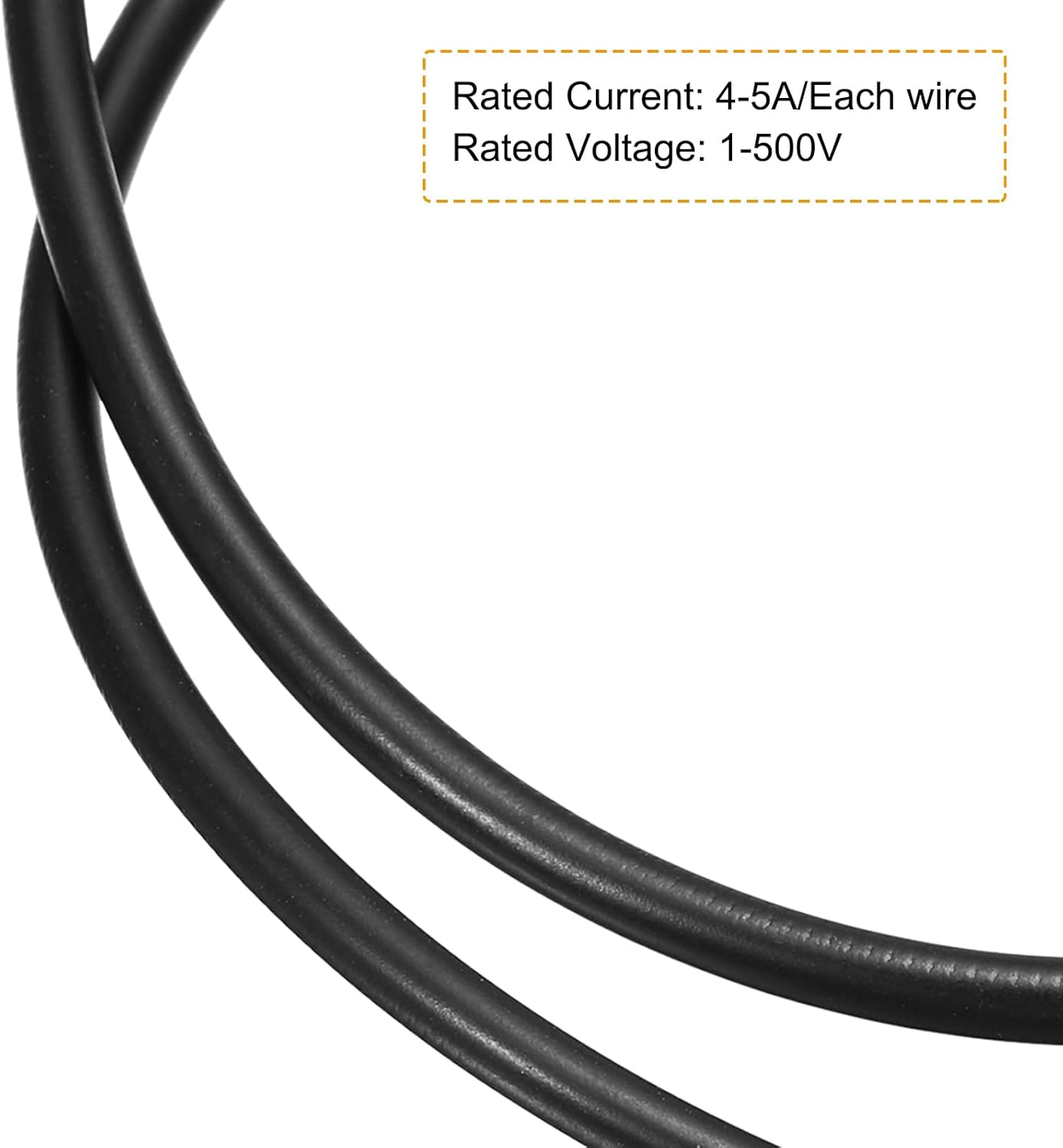 PATIKIL 6.56Ft 2 Pin Extension Cable Wire, 2Pcs 18 AWG Waterproof IP67 Connector with Male and Female at Both Ends for LED Strips, Black