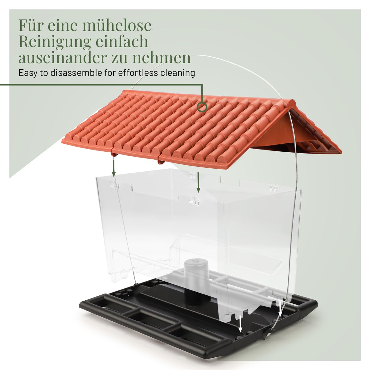 WILDLIFE HOME Vogelhaus XL zum Aufhängen für Wildvögel - Futterscheune für Vogelfutter, Wetterfest Vogelfutterhaus, Vogelfutterspender Vogelfutterstation für Garten & Balkonfütterung