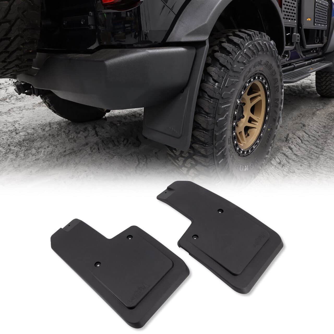 Photo 1 of IAG I-Line No Drill Mud Flap Splash Guards for Ford Bronco 2021+ 2/4 Door (Rear Only Set)