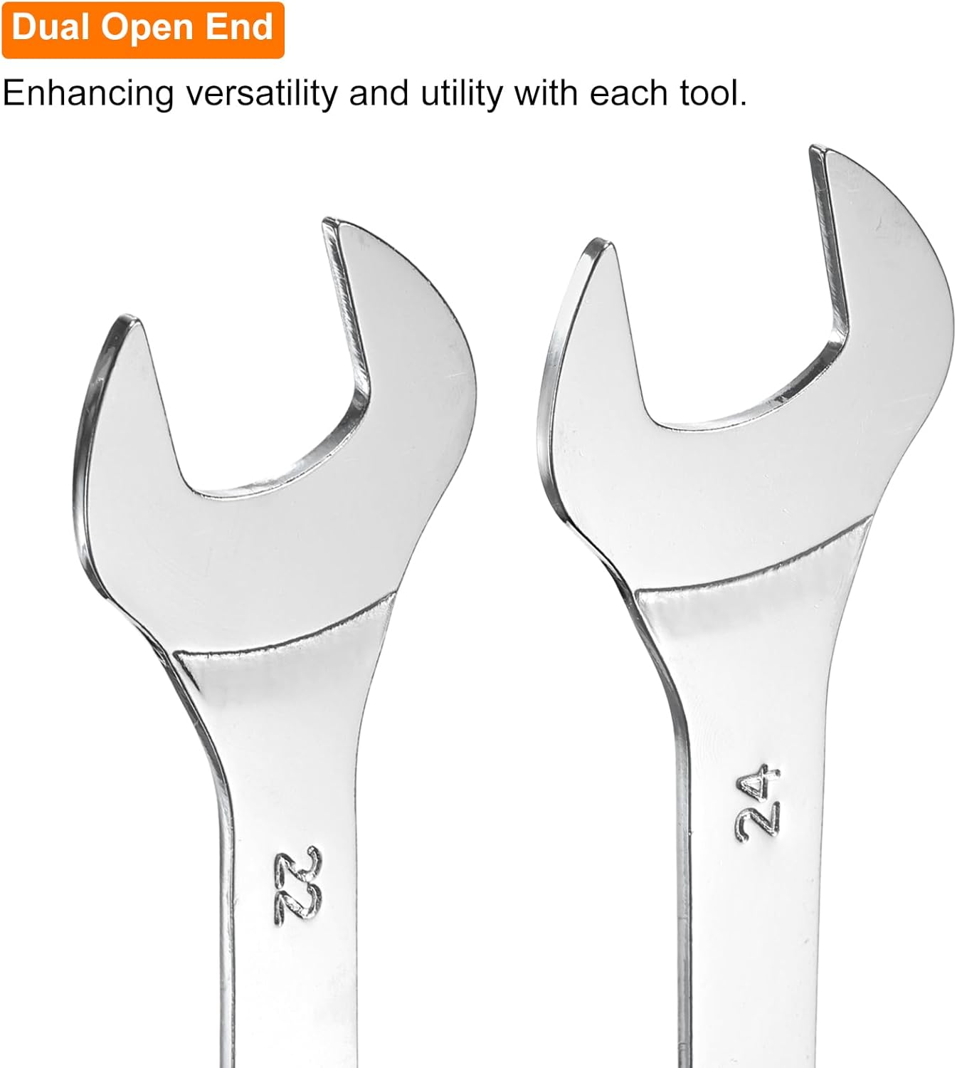 HARFINGTON Super Thin Open End Wrenches Metric, 22mm x 24mm, Slim Chrome-Vanadium Steel Wrench Tool for Tight Space Repair