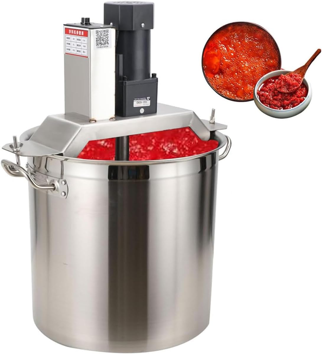 Olla Mezcladora Eléctrica Comercial 40L, Acero Inoxidable, 1100W