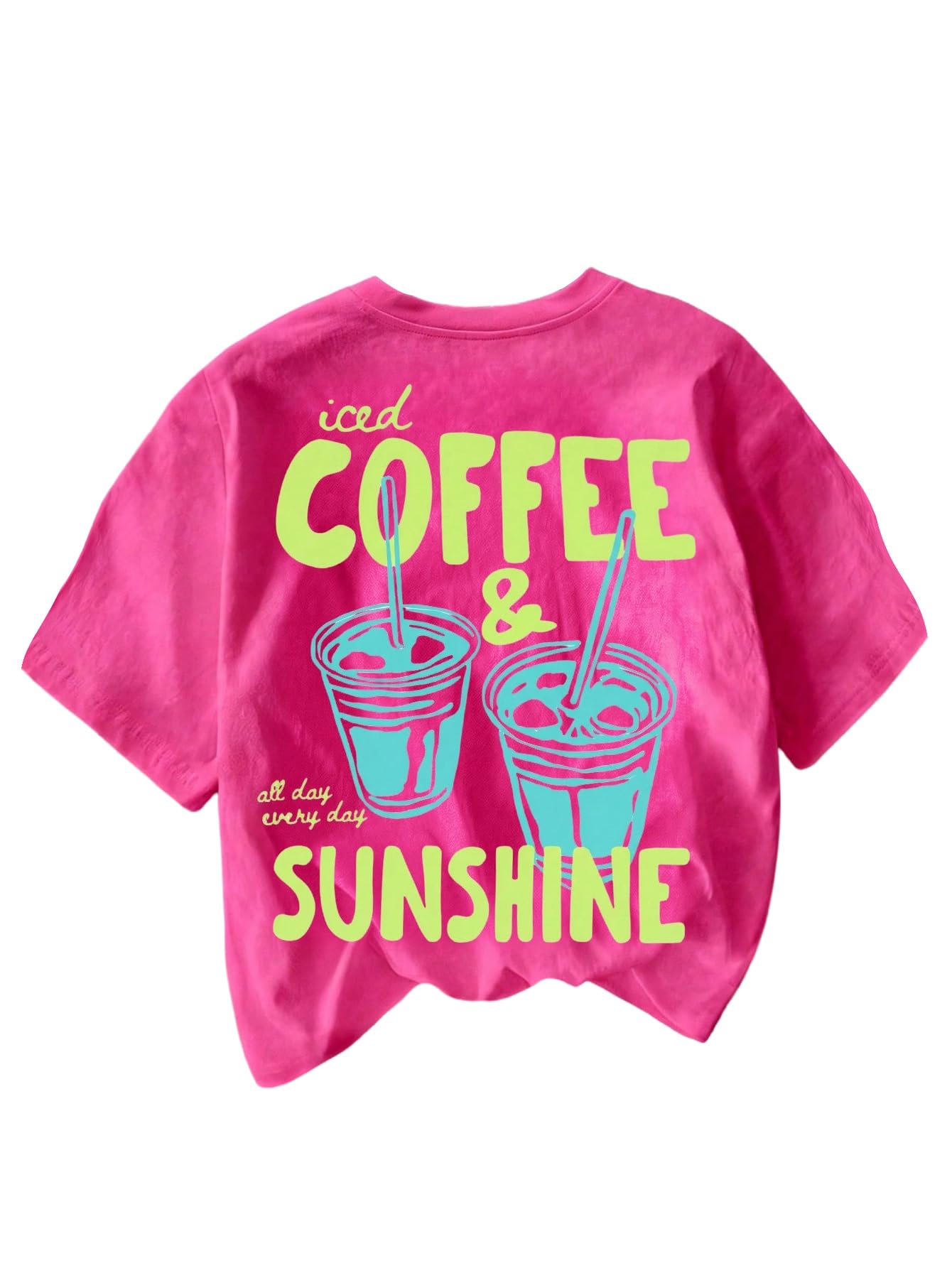 RoseSeek Women's Graphic Letter Tee Crew Neck Trendy Summer Vintage T Shirt