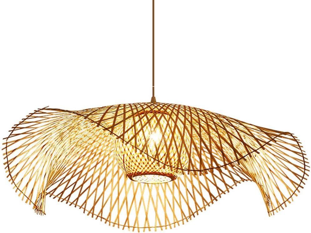 Abat-jour en osier rotin suspension luminaire plafonnier bohème salon