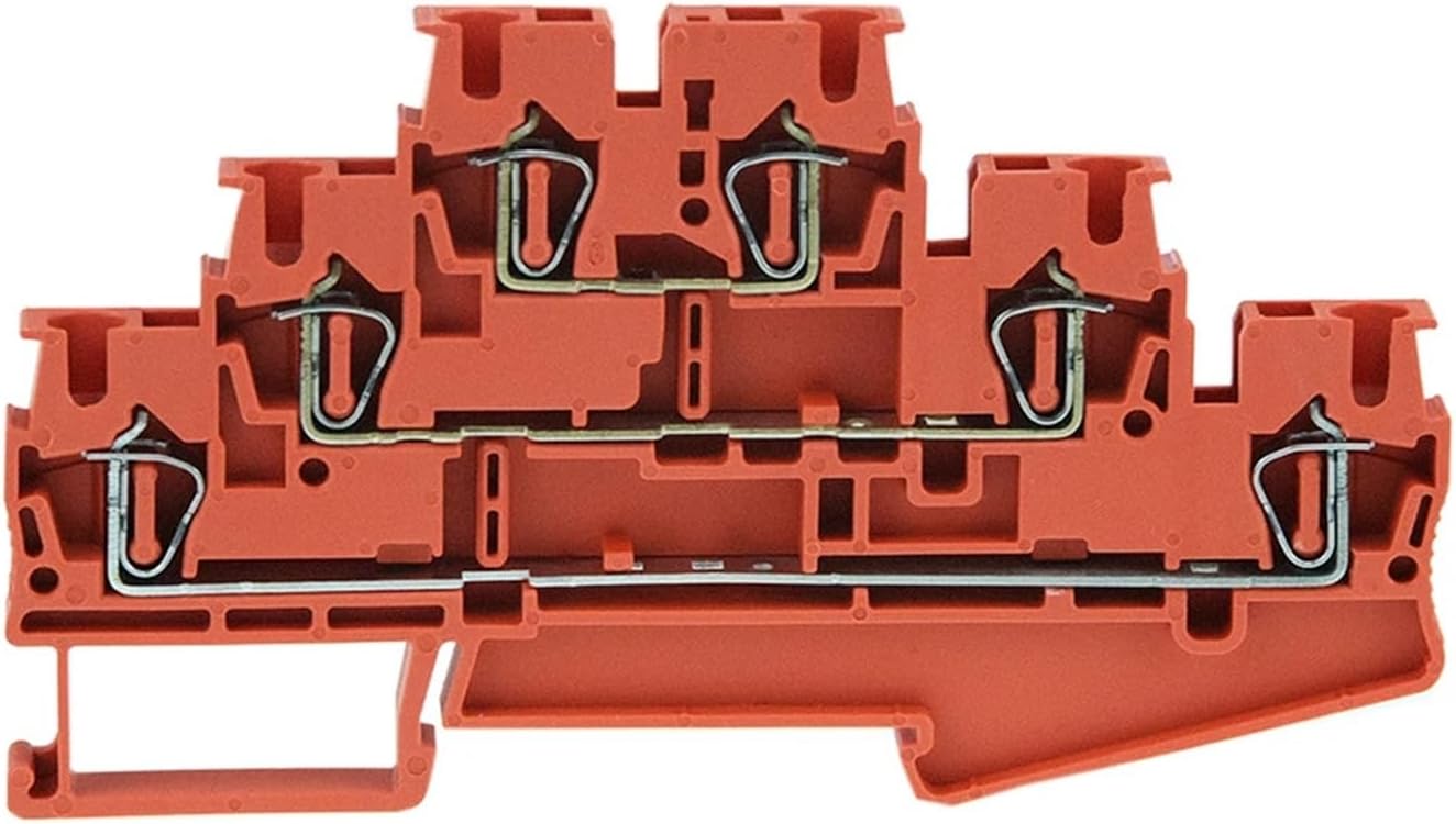 ST-2.5-3L 50 Pcs Spring Terminal Block Din Rail 3 Layer Screwless Connection Connector Pull Type Wire Conductor ST2.5-3L