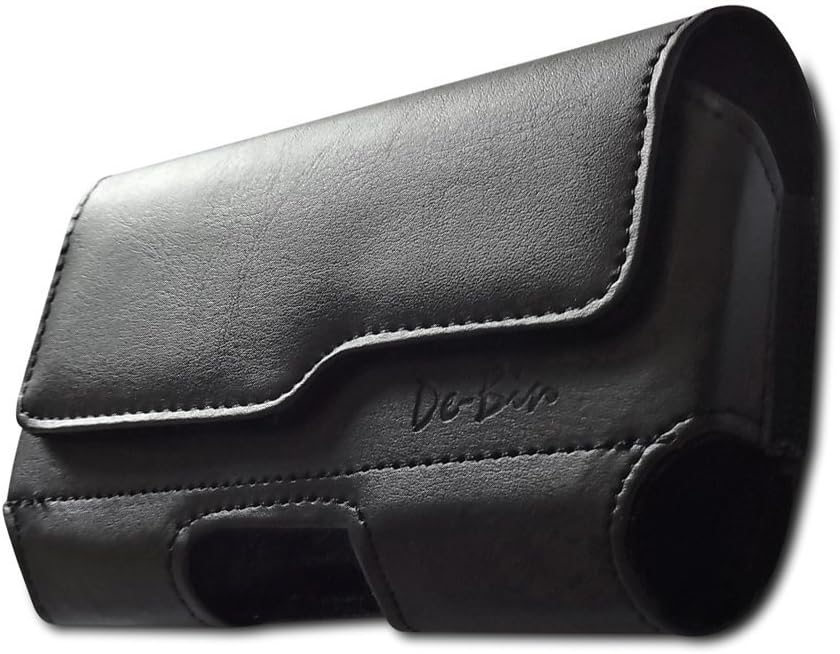 LG G4 Belt Clip Case, Debin LG G4 Leather Belt Clip Holster Case Cover Carrying Case with Belt Clip and Belt Loop (Plus Size Pouch Fits LG G4 with Bumper Case / Single Layer Protector Skin Case On) - Black