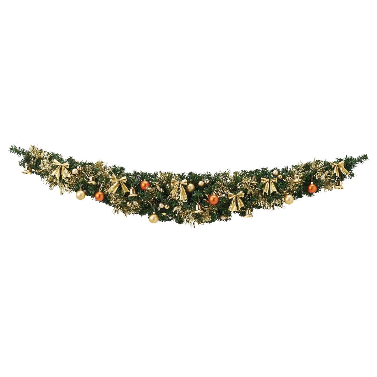 Amazon.co.jp: スワッグクリスマスガーランドセット 180cm ゴールド