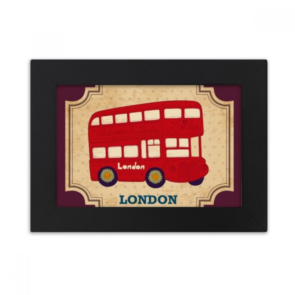 Cadre photo noir bus de Londres 12x17 cm pour image 10x15