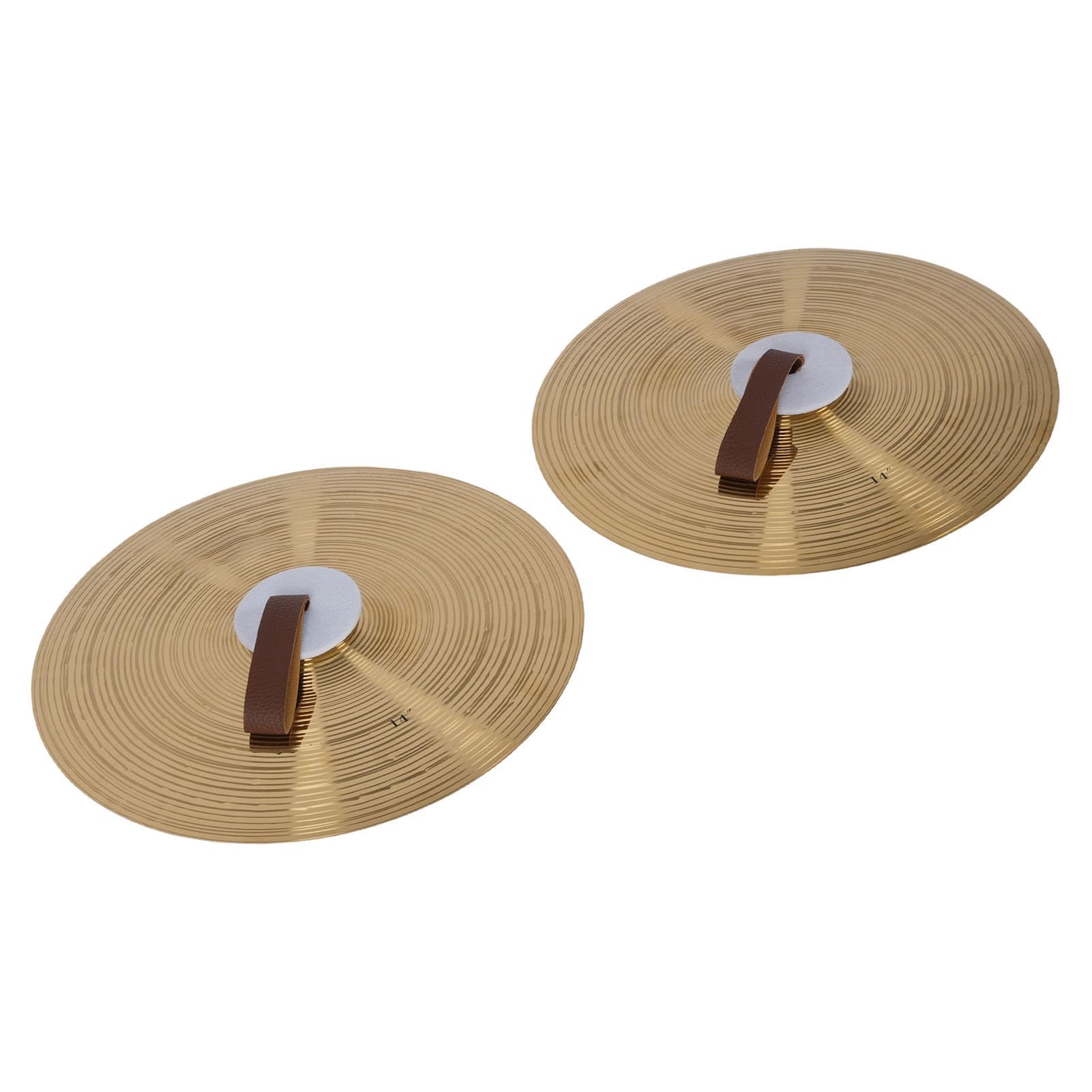 Piatti per Batteria, Piatti per Percussioni da Costruzione in Lega da 14 Pollici, Set di in Lega con Cinturini in Pelle per Dita per Gruppi Studenteschi Principianti Rock Jazz Pop Music