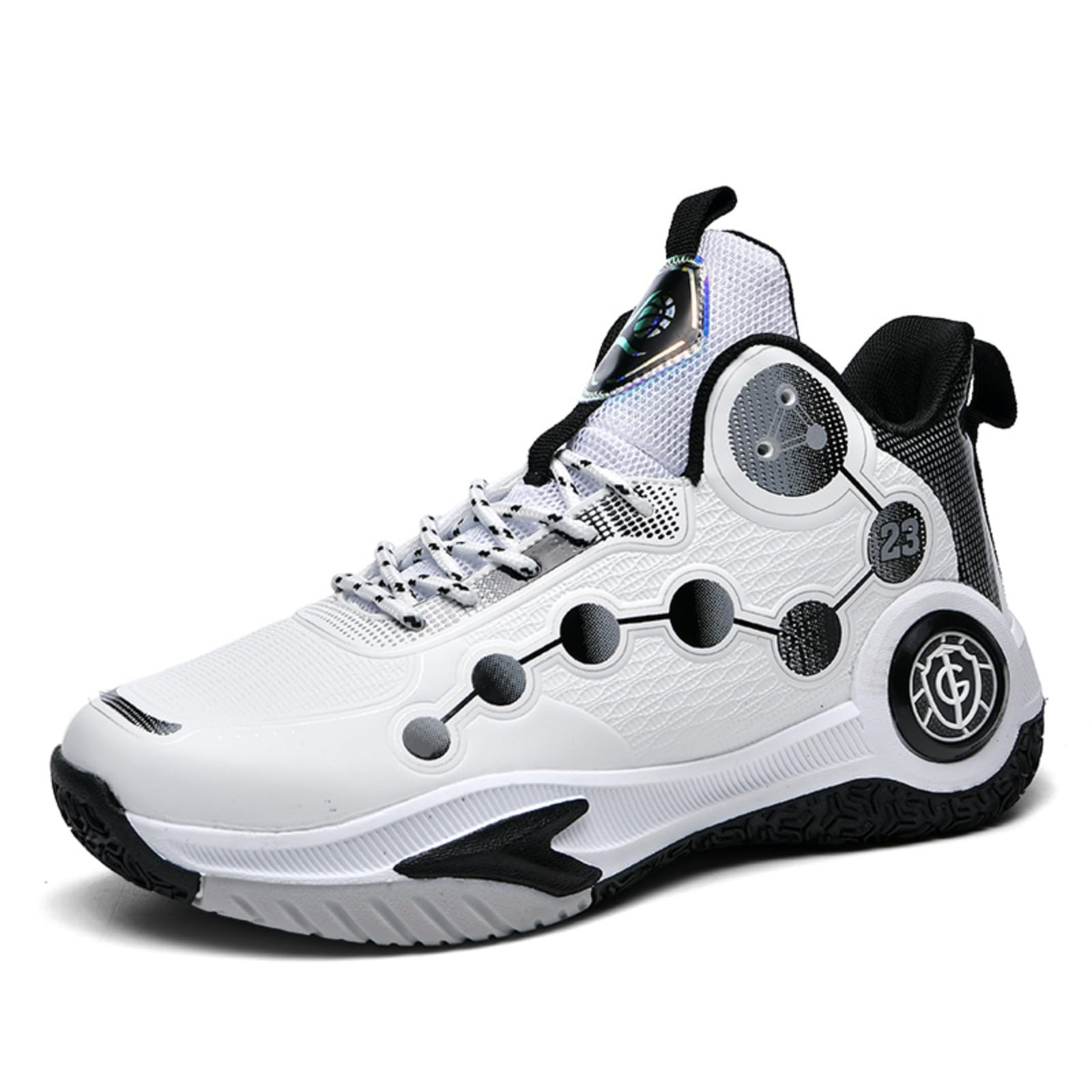 fashionable and lightweight sports shoes, breathable running shoes, non slip basketball shoes 41 EU White