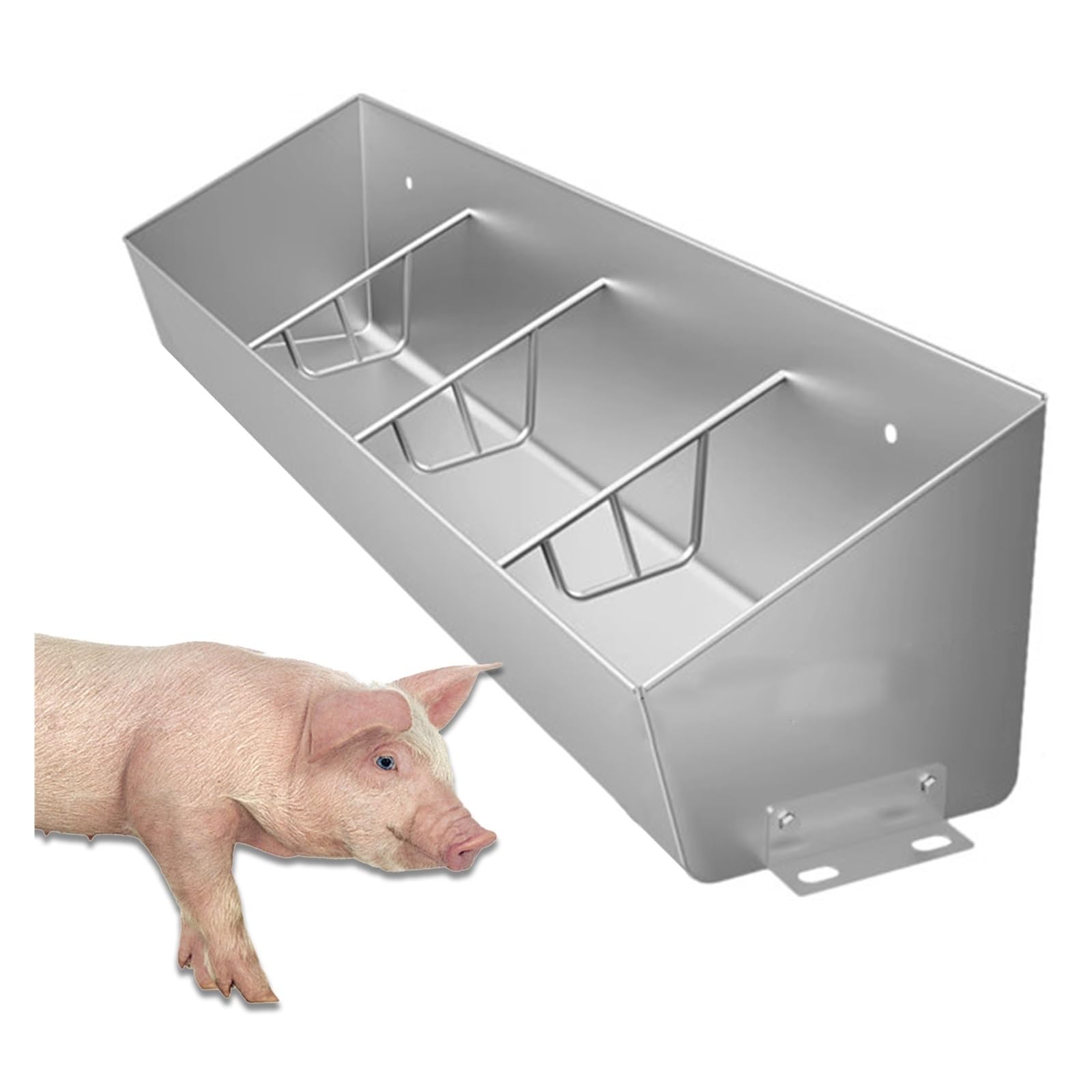Comedero de acero inoxidable para corrales de ovejas y cercas de patios