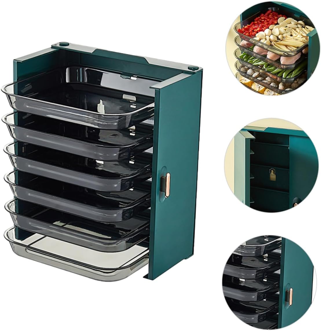 Multi-layer Food Preparation Rack Collapsible Kitchen Storage Shelf Hotpot Serving Tray Utensil Holder Space-saving Dish Organizer for Home Cooking