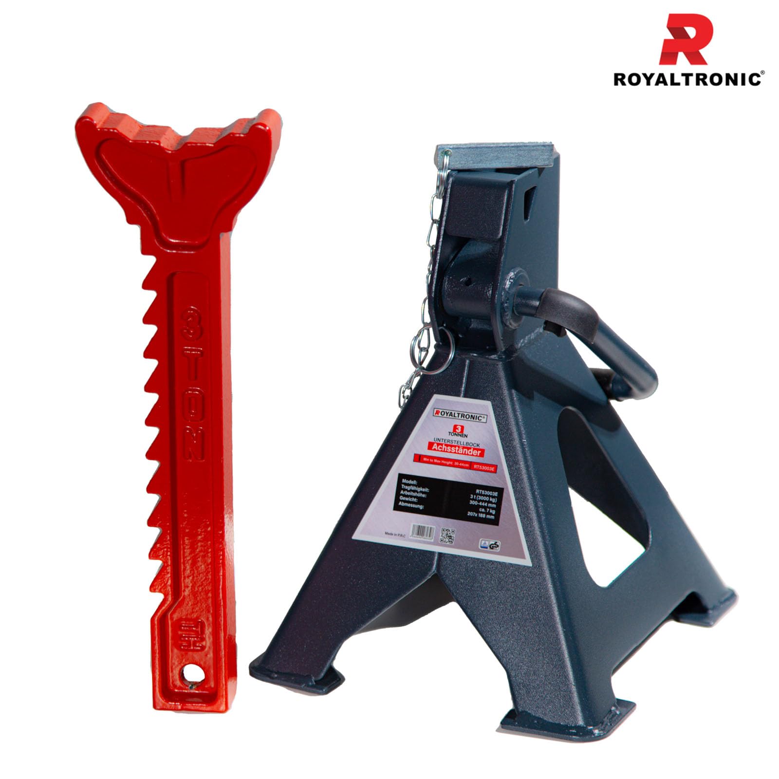 Daromigo Onderstelbokken, Autokrik met beveiliging, Werkplaatssteunen, Steunbokken, in hoogte verstelbaar 285-430mm, Draaglast: 3T, Onderstelbok voor KFZ Auto PKW (4 stuks