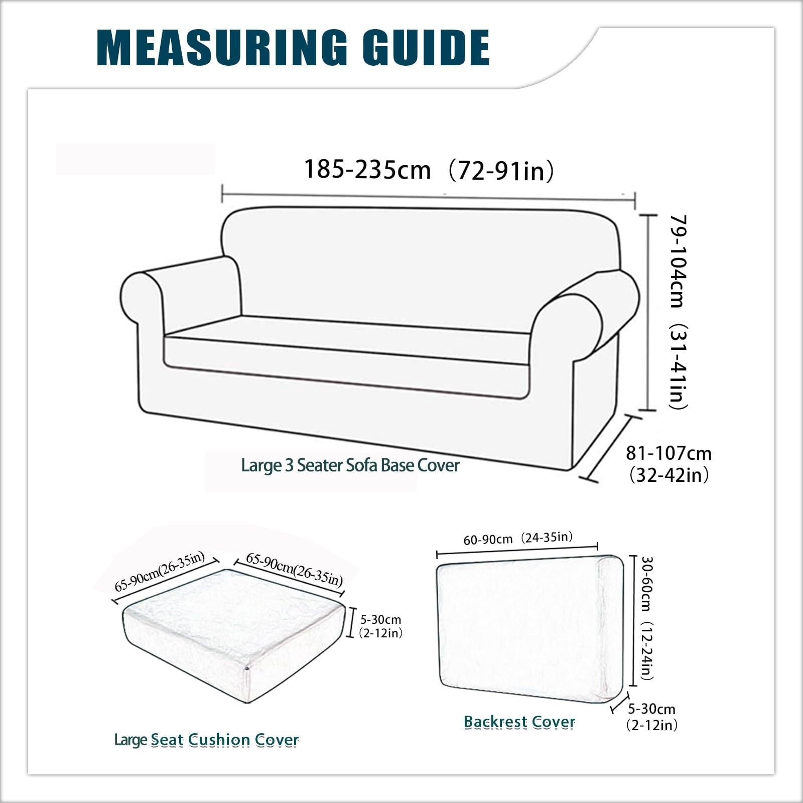 Fundas de sofá con Cojines y Respaldo Separados, Funda de sofá de Terciopelo elástico de 1, 2, 3 o 4 plazas con reposabrazos, Funda de sofá Antideslizante(Light Grey,Large 3-Seat)