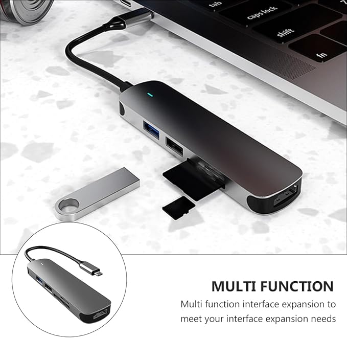 Hub USB Tipo C Gadpipparty Multipuerto Aluminio 5 Puertos miniatura 9