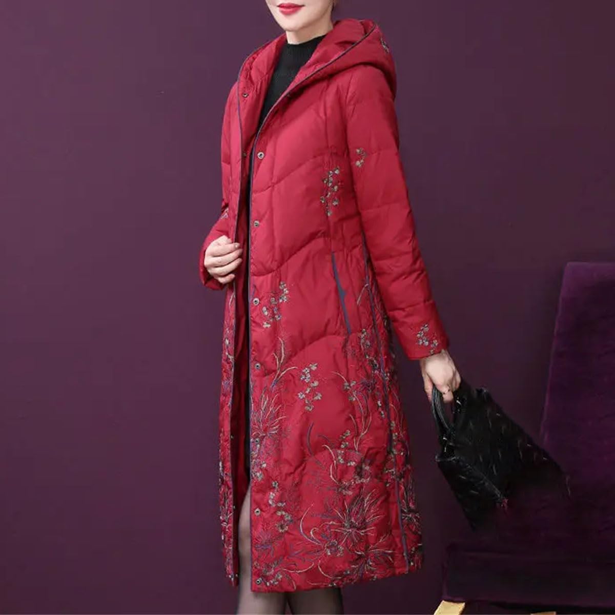 Women's Long Parka Loose Hooded Warm Coat Winter Down Jacket
