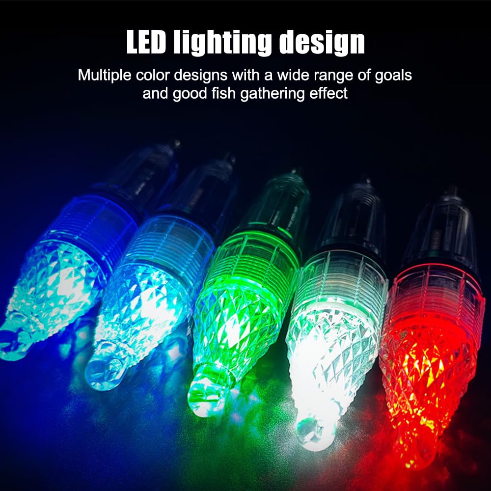 Luce da Pesca Subacquea Luce a LED a Goccia Profonda Batteria a Bottone Incorporato Luce da Pesca a LED, Luce da Pesca Notturna Cercatore da Pesca, Mare di Acqua salata per molo