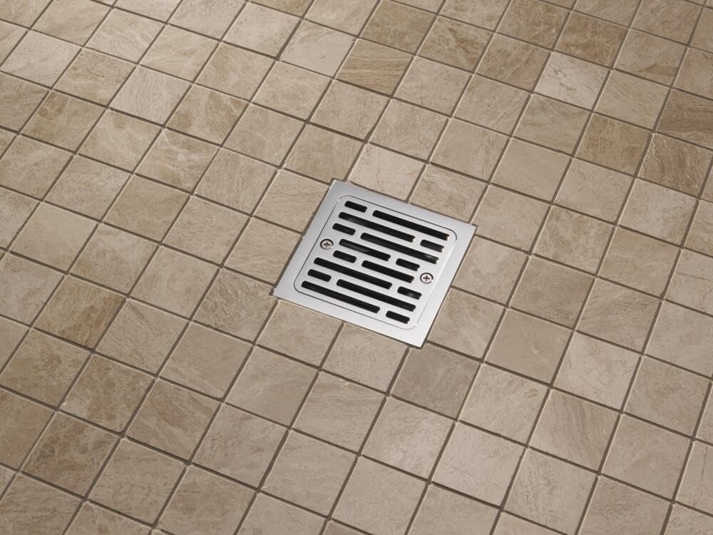 Delta DT062412 4" Tile-in Square Shower Drain - Chrome