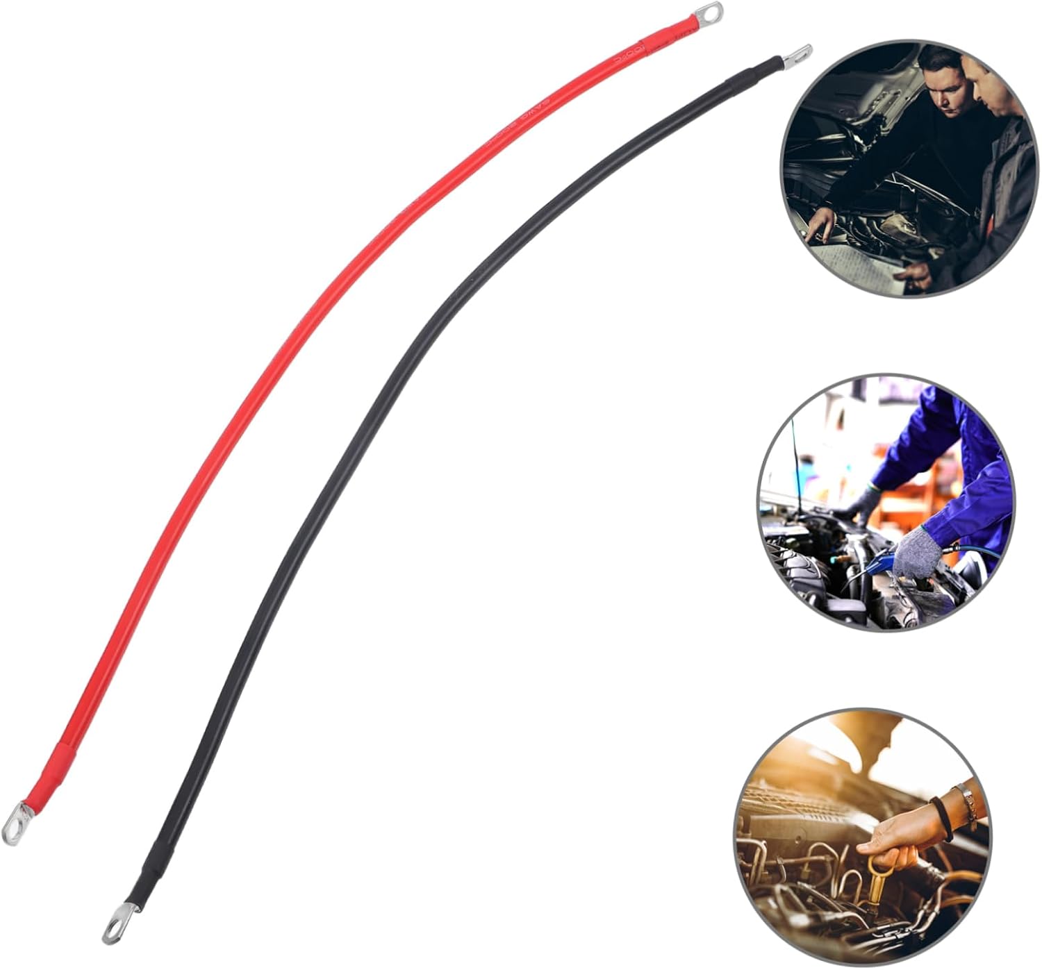2pcs Mm² Battery Inverter Cables for Car and Truck High-performance Connection Wires for Power Supply Easy Installation Power Transfer